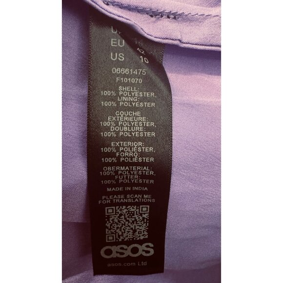 NWOT ASOS Size 10 Purple & Black Tiered Maxi Moto Boho Dress Chain Straps - Picture 3 of 16